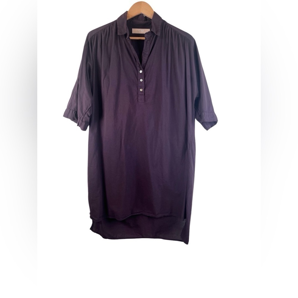Cali by Cali Dreaming Cotton Shirt Dress Purple Size Small